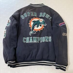 Miami Dolphins Super Bowl Champions Varsity Jacket Men Size 4XL NFL Football